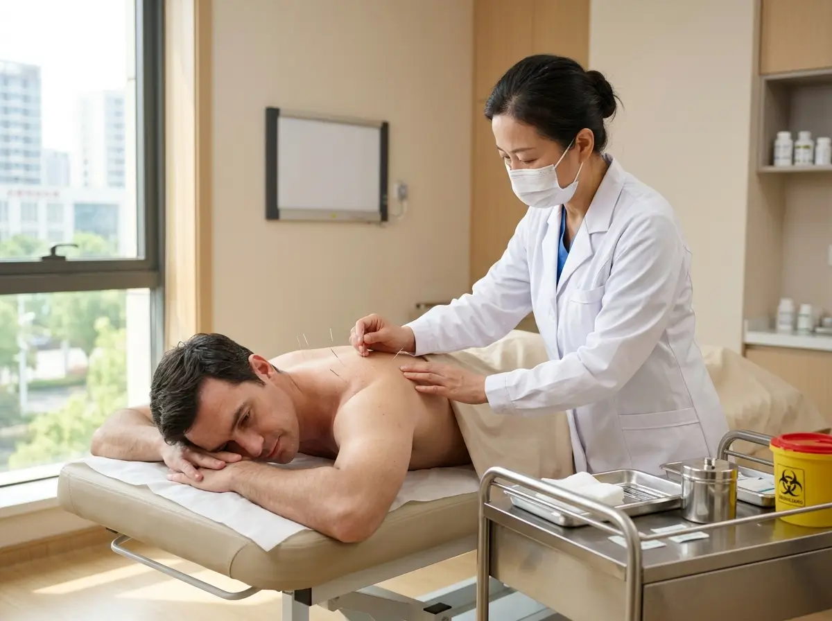 Acupuncture treatment in a Traditional Chinese Medicine clinic in China