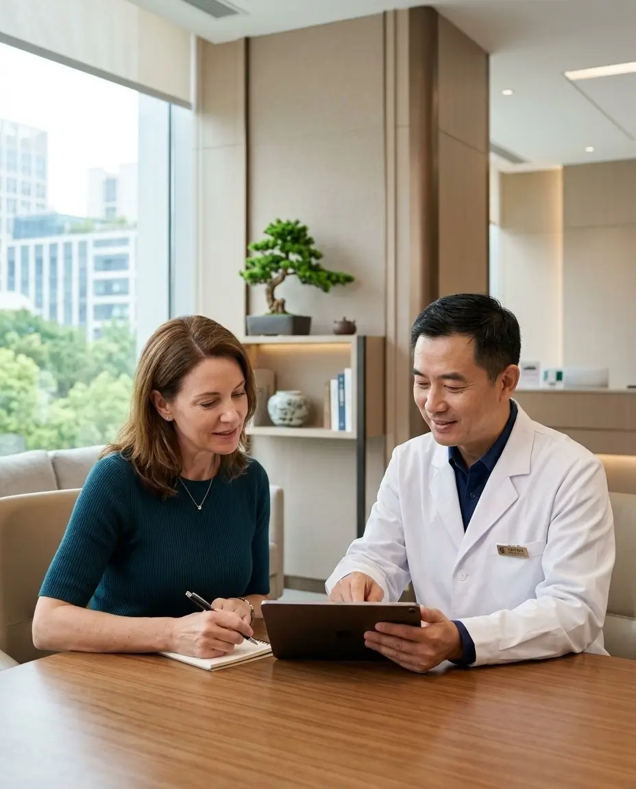 International patient consulting with a doctor in China