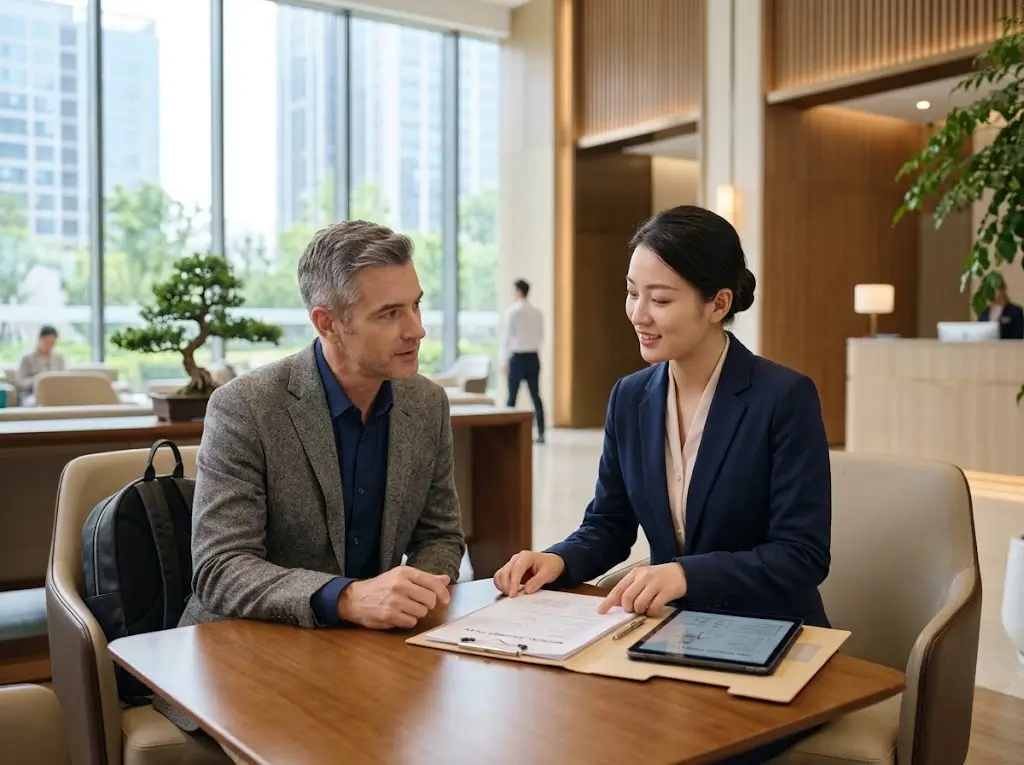 International patient discussing medical care in China with a patient coordinator
