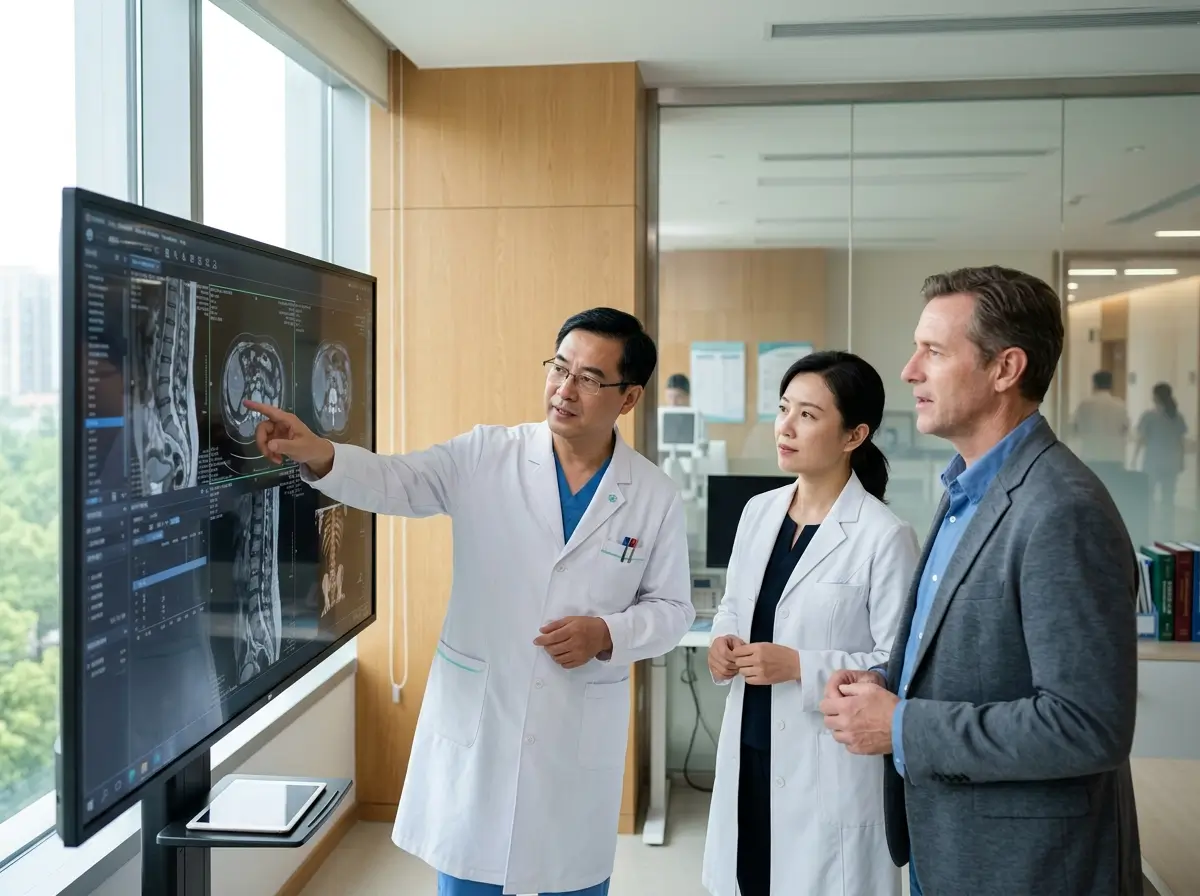 International patient reviewing medical imaging with specialist doctors in China