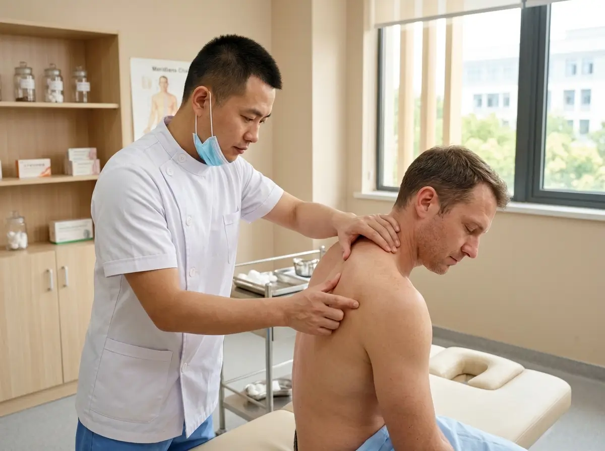 Tuina therapy at a Traditional Chinese Medicine clinic in China